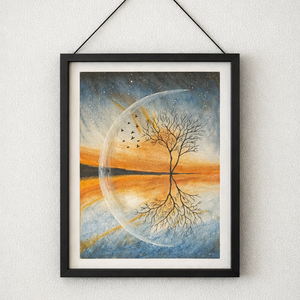 Álmokból születő fények , Művészet, Festmény, Festmény vegyes technika, Festészet, MESKA