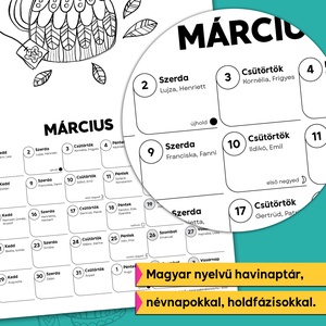 2022 Nyomtatható naptár és színező egyben! (letölthető PDF) - otthon & életmód - papír, írószer - naptár & tervező - Meska.hu