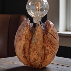 Asztali lámpa, Otthon & Életmód, Lámpa, Asztali lámpa, Famegmunkálás, MESKA