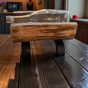 Diófa ág bortartó  égetett diófa lábakkal - Meska.hu