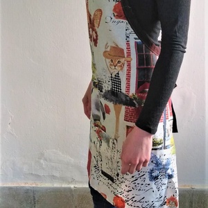 Konyhakötény  - macskás, pingvines, Eiffel torony mintás - otthon & életmód - konyhafelszerelés, tálalás - konyhai textil - kötény - Meska.hu