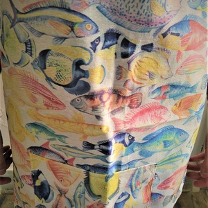 Konyhai kötény , hal mintás - otthon & életmód - konyhafelszerelés, tálalás - konyhai textil - kötény - Meska.hu