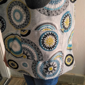 Vászontáska/ bevásárló táska/ szatyor, kékes szürke mandala mintás - otthon & életmód - dekoráció - spiritualitás - mandala - Meska.hu