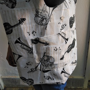 Vászontáska / szatyor/ bevásárló táska - hangszeres mintázat - táska & tok - bevásárlás & shopper táska - shopper, textiltáska, szatyor - Meska.hu