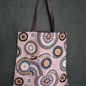 Vászontáska/ bevásárló táska/ szatyor, kékes szürke mandala mintás, Otthon & Életmód, Dekoráció, Spiritualitás, Mandala, Varrás, MESKA