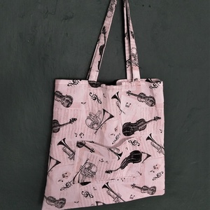 Vászontáska / szatyor/ bevásárló táska - hangszeres mintázat, Táska & Tok, Bevásárlás & Shopper táska, Shopper, textiltáska, szatyor, Varrás, MESKA