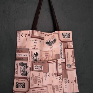 Válltáska, bevásárló szatyor, borcímkés , Táska & Tok, Bevásárlás & Shopper táska, Shopper, textiltáska, szatyor, Varrás, MESKA