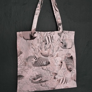 Bevásárló táska / szatyor - szürke halak, Táska & Tok, Bevásárlás & Shopper táska, Shopper, textiltáska, szatyor, Varrás, MESKA