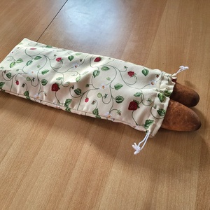 Frissentartó Bagett tasak - eper és málna mintás - Meska.hu