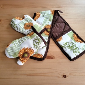 Konyha szett napraforgó mintás, Otthon & Életmód, Konyhafelszerelés, tálalás, Konyhai textil, Edényfogó & Edényfedő, Varrás, MESKA