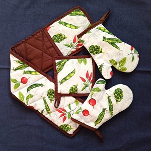 Konyha szett  zöldség mintás, Otthon & Életmód, Konyhafelszerelés, tálalás, Konyhai textil, Edényfogó & Edényfedő, Varrás, MESKA