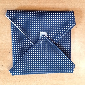 Öko szendvicscsomagoló,  újra szalvéta  - kék pöttyös  - táska & tok - uzsonna- & ebéd tartó - szendvics csomagoló - Meska.hu