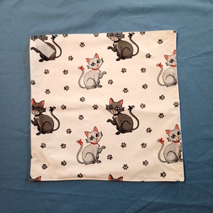 Öko szendvicscsomagoló, újra szalvéta - masnis cica mintás - táska & tok - uzsonna- & ebéd tartó - szendvics csomagoló - Meska.hu