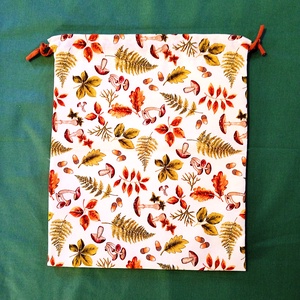 Kenyeres zsák - erdei gomba, makk mintás - táska & tok - bevásárlás & shopper táska - kenyeres zsák - Meska.hu