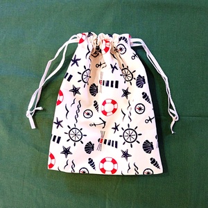 Tengerész mintás, öko szendvics tasak, snack bag, Táska & Tok, Bevásárlás & Shopper táska, Kenyeres zsák, Varrás, MESKA