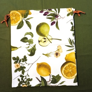 Kenyeres zsák - citrom és körte mintás - táska & tok - bevásárlás & shopper táska - kenyeres zsák - Meska.hu