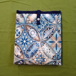 Könyvtok, könyvvédő - kék mozaik mintás - Meska.hu