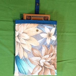 Könyvtok, könyvvédő -  barna virág mintás - könyv & zene - könyvtok - Meska.hu