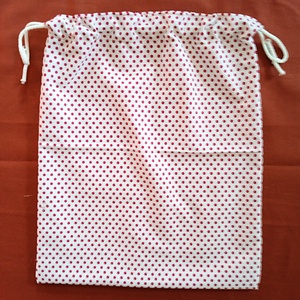 Kenyeres zsák - natúr alapon bordó pöttyös - táska & tok - bevásárlás & shopper táska - kenyeres zsák - Meska.hu