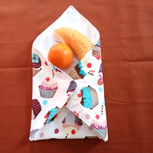 Öko szendvicscsomagoló, újraszalvéta - színes muffinok, Táska & Tok, Uzsonna- & Ebéd tartó, Szendvics csomagoló, Varrás, MESKA