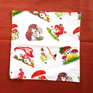 Öko szendvicscsomagoló, újraszalvéta - süni gombával - táska & tok - uzsonna- & ebéd tartó - szendvics csomagoló - Meska.hu