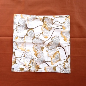 Öko szendvicscsomagoló, újraszalvéta - ginko biloba, barna - narancssárga - táska & tok - uzsonna- & ebéd tartó - szendvics csomagoló - Meska.hu