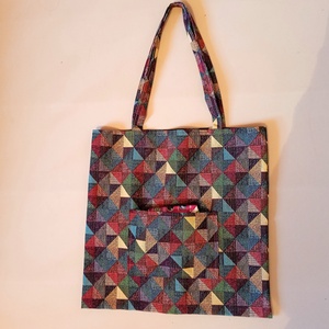 Válltáska / bevásárló táska/szatyor , rombusz mintás, Táska & Tok, Bevásárlás & Shopper táska, Shopper, textiltáska, szatyor, Varrás, MESKA