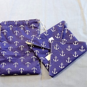 Tengerész mintás, mosható uzsonnacsomagoló szett - ékszer - karóra és ékszeróra - zsebóra - Meska.hu