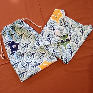 Kukucskáló erdei állatok mintás, mosható uzsonnacsomagoló szett, , Varrás, MESKA