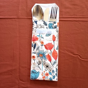 Evőeszköz tartó tok - vadvirág mintás - Meska.hu