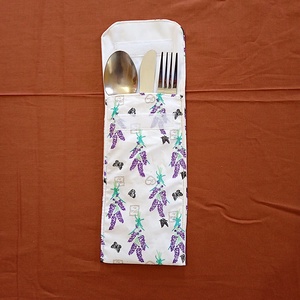 Evőeszköz tartó tok - levendula mintás - Meska.hu