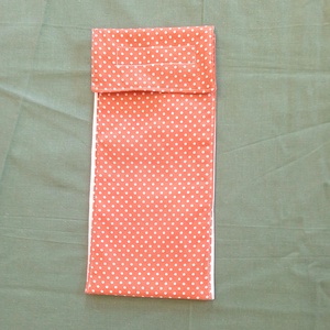 Evőeszköz tartó tok -terrakotta színű pöttyös - táska & tok - uzsonna- & ebéd tartó - evőeszköz tartó - Meska.hu