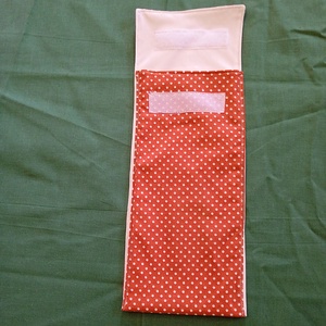 Evőeszköz tartó tok -terrakotta színű pöttyös - Meska.hu