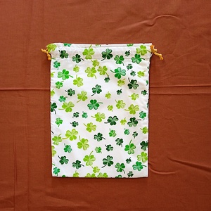 Nasi tasak, öko szendvics tasak, snack bag - lóhere mintás pamutvászon - táska & tok - bevásárlás & shopper táska - kenyeres zsák - Meska.hu