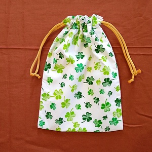 Nasi tasak, öko szendvics tasak, snack bag - lóhere mintás pamutvászon, Táska & Tok, Bevásárlás & Shopper táska, Kenyeres zsák, Varrás, MESKA