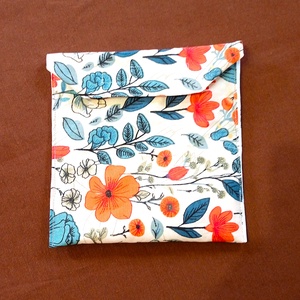 Tépőzáras snackbag,  uzsonnatasak, szendvics tartó - vadvirágok - táska & tok - bevásárlás & shopper táska - kenyeres zsák - Meska.hu