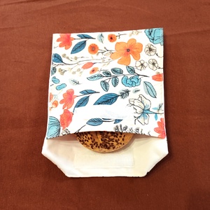 Tépőzáras snackbag,  uzsonnatasak, szendvics tartó - vadvirágok, Táska & Tok, Bevásárlás & Shopper táska, Kenyeres zsák, Varrás, MESKA
