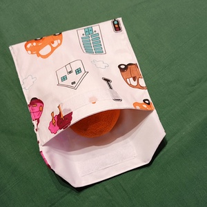 Tépőzáras snackbag,  uzsonnatasak, szendvics tartó - autók, házak - Meska.hu