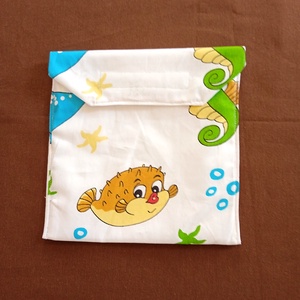 Tépőzáras snackbag,  uzsonnatasak, szendvics tartó - tengeri állatok - táska & tok - bevásárlás & shopper táska - kenyeres zsák - Meska.hu