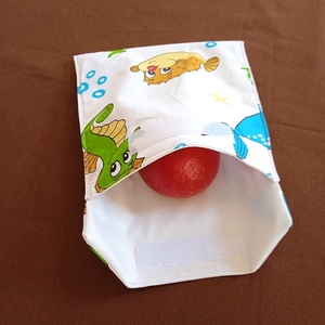Tépőzáras snackbag,  uzsonnatasak, szendvics tartó - tengeri állatok - Meska.hu