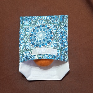 Tépőzáras snackbag,  uzsonnatasak, szendvics tartó - kékes türkiz mandala mintás - Meska.hu