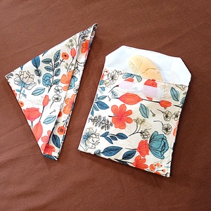  Snack bag szett textil szalvétával - mezei virágok, Táska & Tok, Uzsonna- & Ebéd tartó, Szendvics csomagoló, Varrás, MESKA