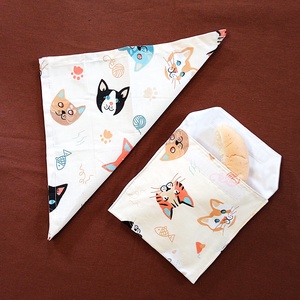  Snack bag szett textil szalvétával - vidám cicafejek - Meska.hu