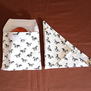  Snack bag szett textil szalvétával - lovak - Meska.hu