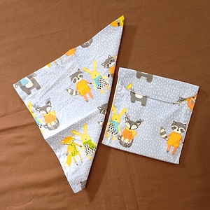  Snack bag szett textil szalvétával - erdei állatok - Meska.hu