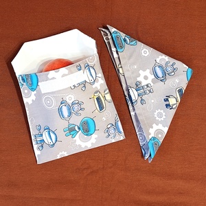  Snack bag szett textil szalvétával - robotok - Meska.hu