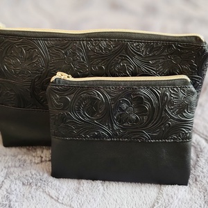 Neszeszer szett fekete dombornyomott mintával, Táska & Tok, Neszesszer, Varrás, MESKA