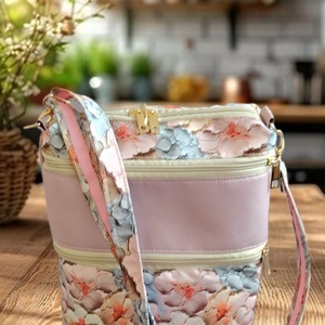 Nagy Válltáska virágmintával, Táska & Tok, Kézitáska & válltáska, Vállon átvethető táska, Varrás, MESKA