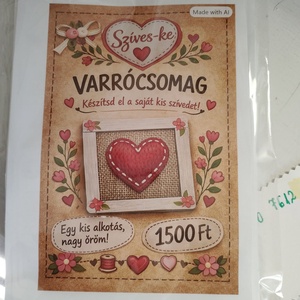 Varrócsomag gyerekeknek - Szívecske varrás szálöltéssel - Kreatív kézimunka szett 6-8 éves kortól - Szíves-ke - Meska.hu