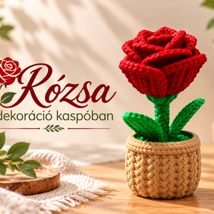 Rózsa dekoráció kaspóban - Meska.hu